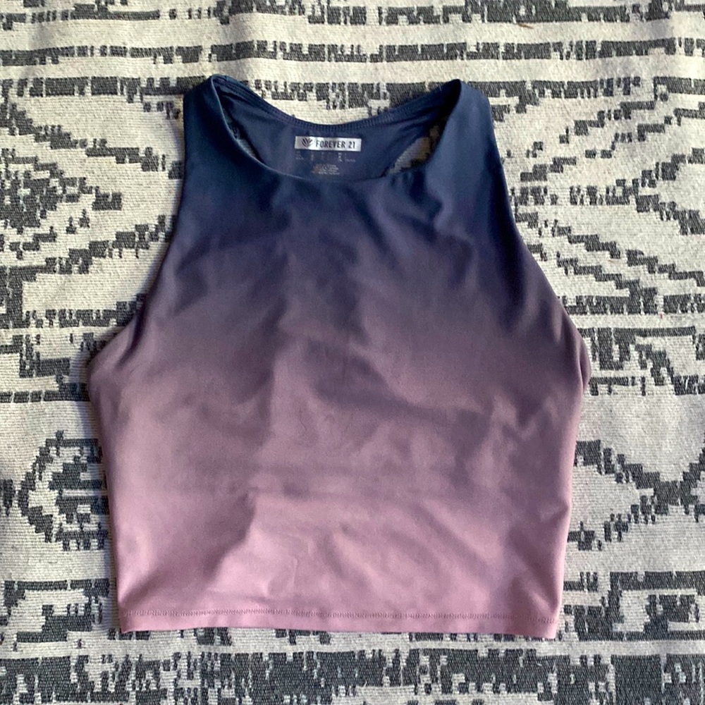 Forever 21 blue and purple work out tank top size large